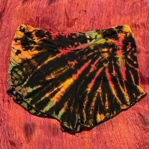 Plush Rainbow Black Tie Dye Booty Dance Yoga Festival Shorts Spandex Spanx